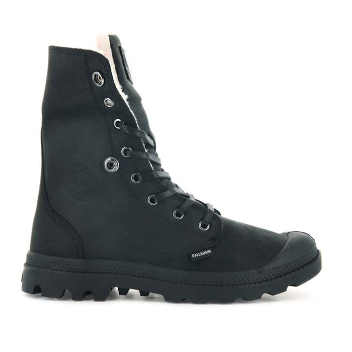 Palladium Baggy Leather ESS WPS Women's Boots Black | UK X530-TMY